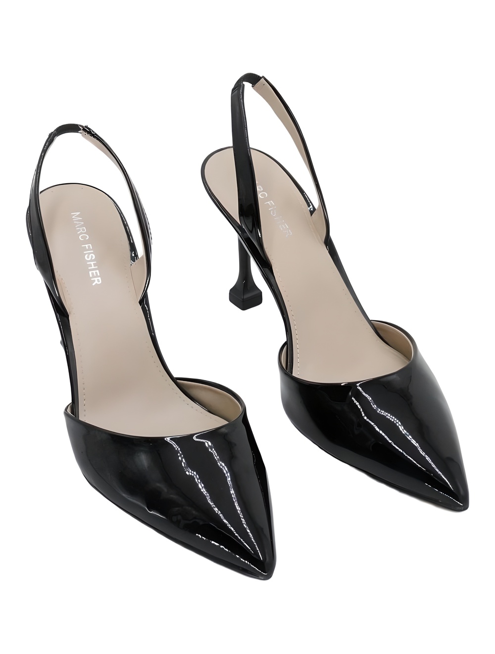 Marc Fisher Womens Hadya Slingback Pumps Black Patent 3" Heel Size 9.5M